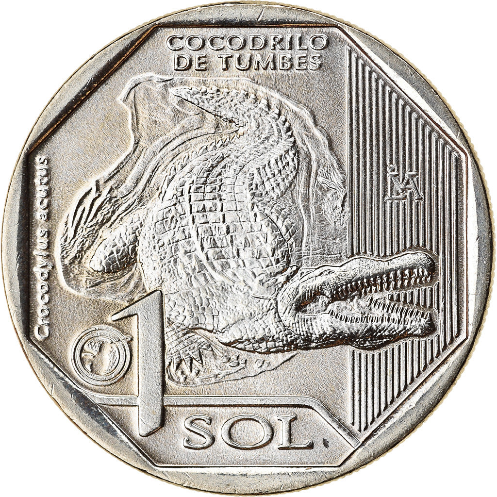 Münze, Peru, Sol, 2017, Lima, Crocodile de Tumbes, UNZ, Nickel-brass
