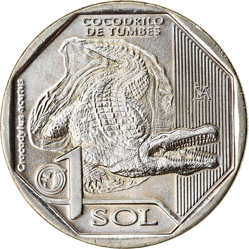 Münze, Peru, Sol, 2017, Lima, Crocodile de Tumbes, UNZ, Nickel-brass