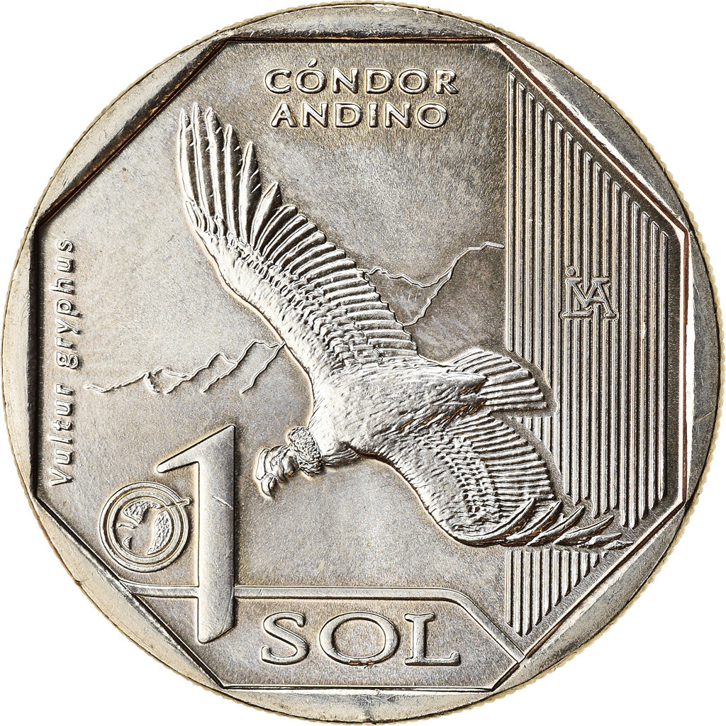 Moneta, Perù, Sol, 2017, Lima, Oiseaux - Condor des Andes, SPL, Nichel-ottone