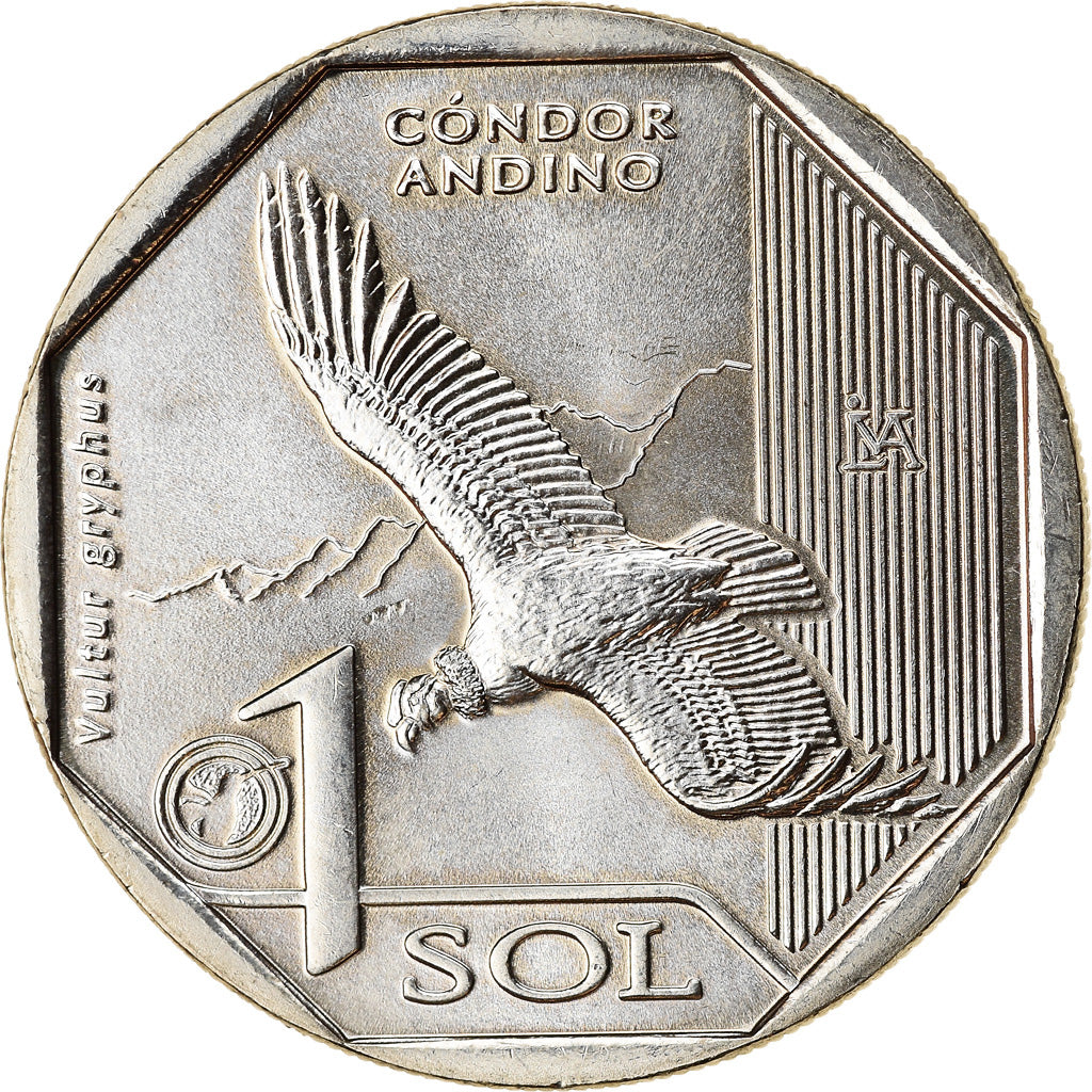 Münze, Peru, Sol, 2017, Lima, Oiseaux - Condor des Andes, UNZ, Nickel-brass
