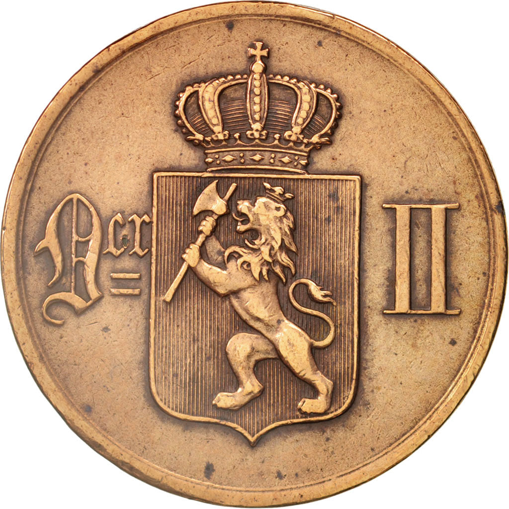 Norway, 5 Öre, 1876, AU(50-53), Bronze, KM:349