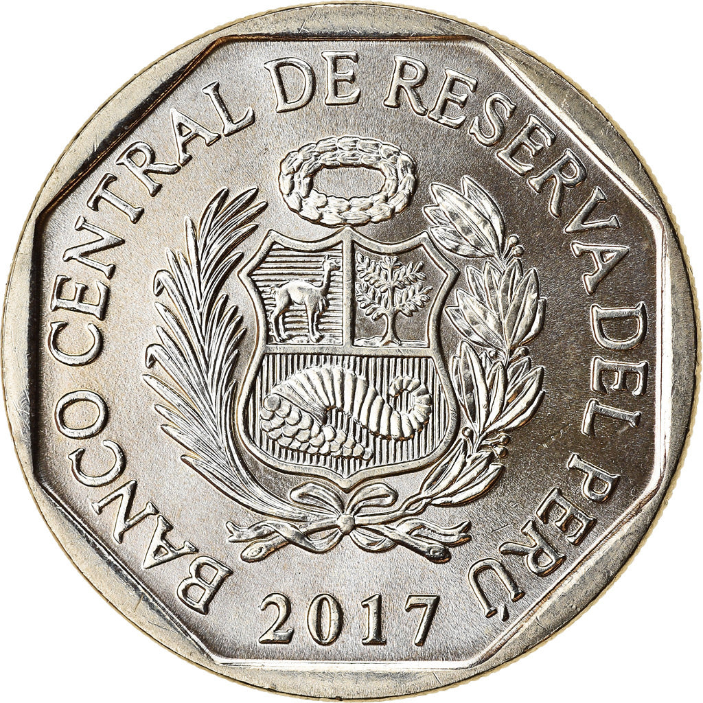 Coin, Peru, Sol, 2017, Lima, Oiseaux - Condor des Andes, MS(63), Nickel-brass
