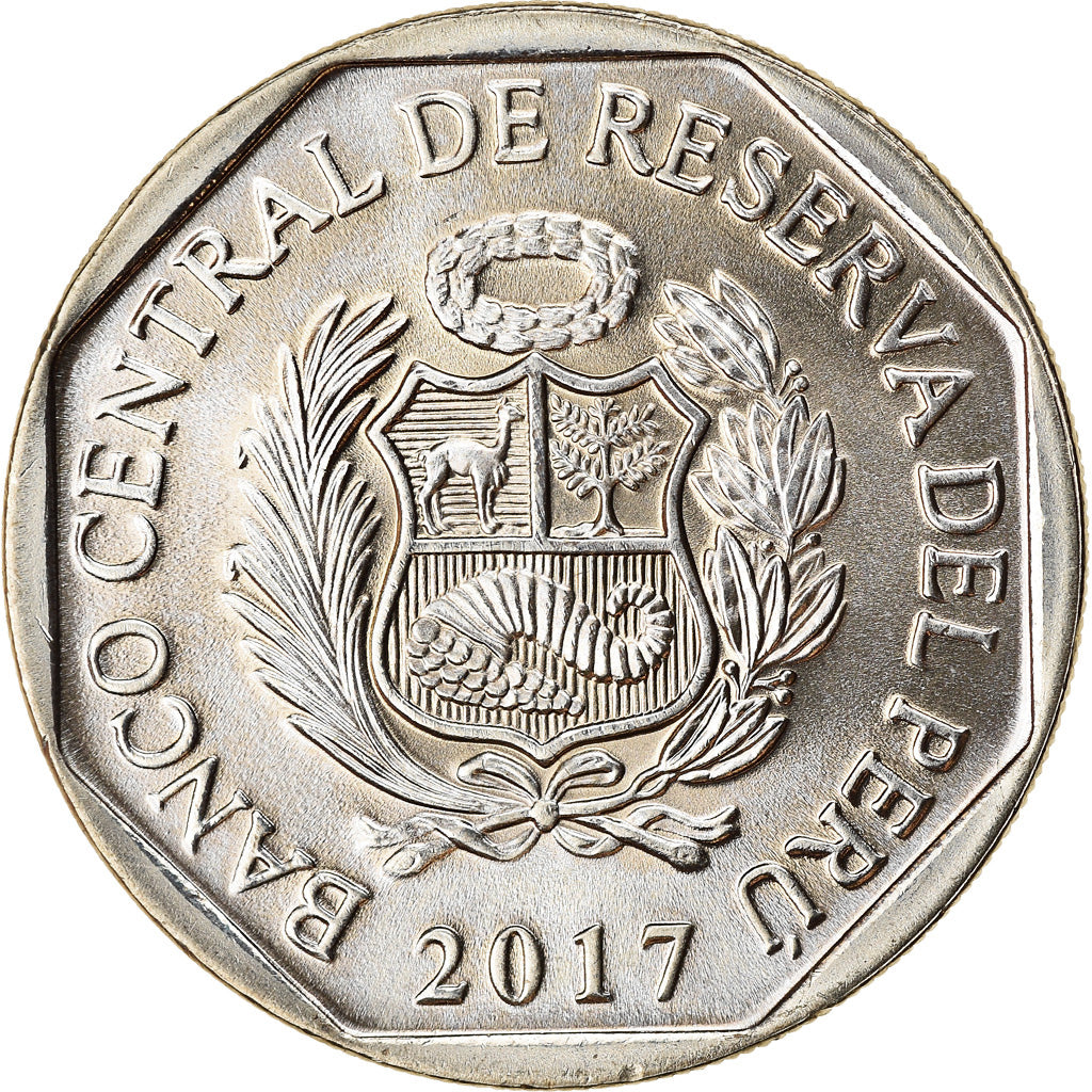 Münze, Peru, Sol, 2017, Lima, Ours à lunettes, UNZ, Nickel-brass