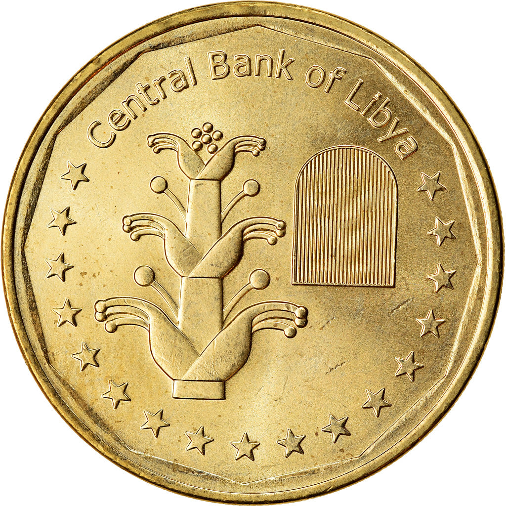 Moneta, Libia, Dinar, 2017/AH1438, SPL, Acciaio placcato ottone