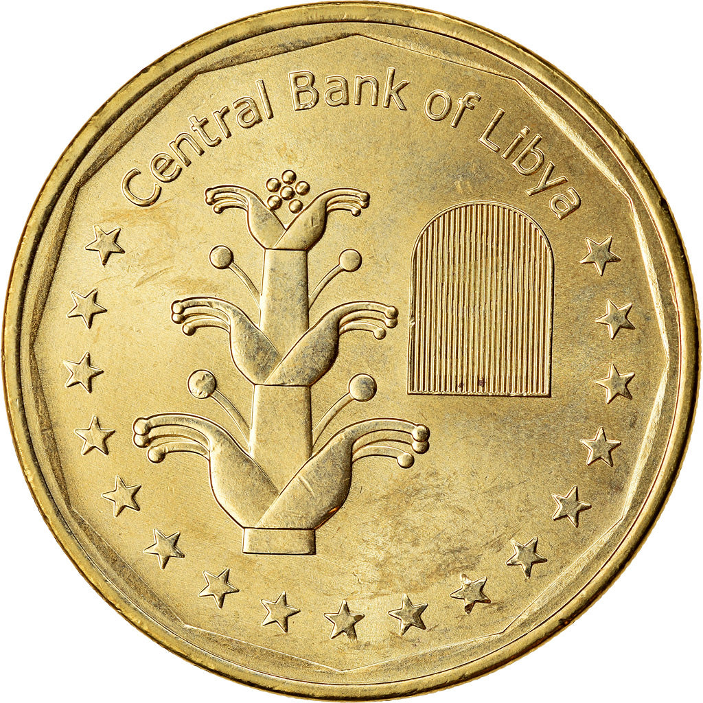 Moneta, Libia, Dinar, 2017/AH1438, SPL, Acciaio placcato ottone