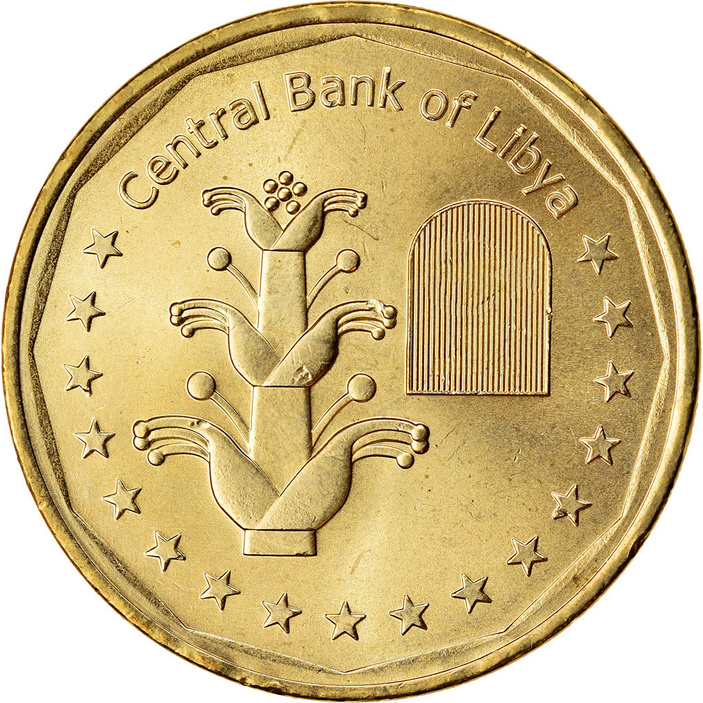 Moneda, Libia, Dinar, 2017/AH1438, SC, Latón chapado en acero