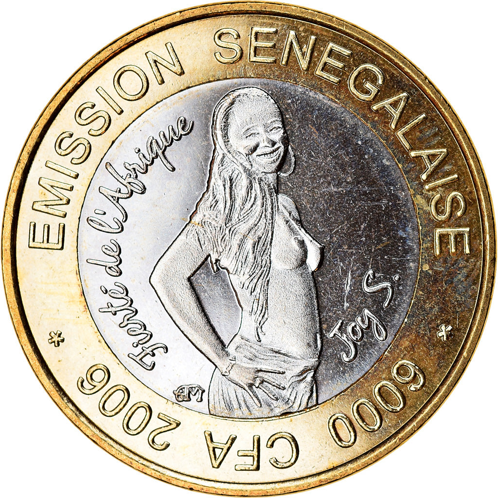 Moneta, Senegal, IDAO, 6000 CFA, 2006, Joy S, SPL, Bi-metallico