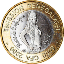 Moneta, Senegal, IDAO, 6000 CFA, 2006, Joy S, SPL, Bi-metallico
