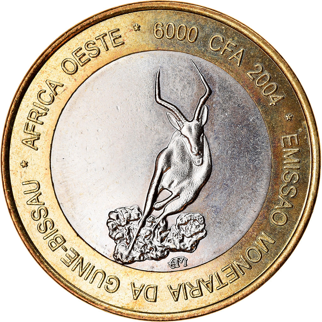 Moneta, Guinea-Bissau, IDAO, 6000 CFA, 2004, Antilope, SPL, Bi-metallico