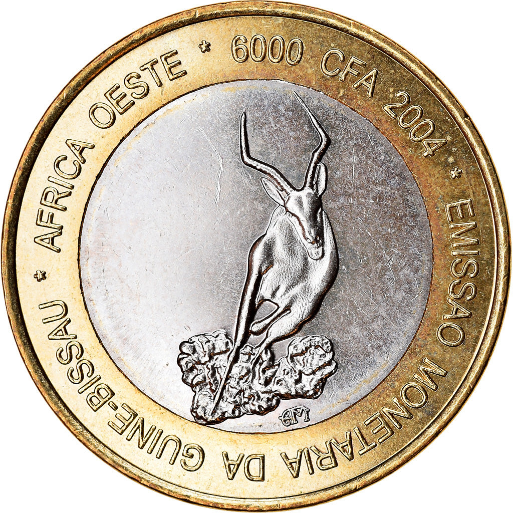 Moneta, Guinea-Bissau, IDAO, 6000 CFA, 2004, Antilope, SPL, Bi-metallico