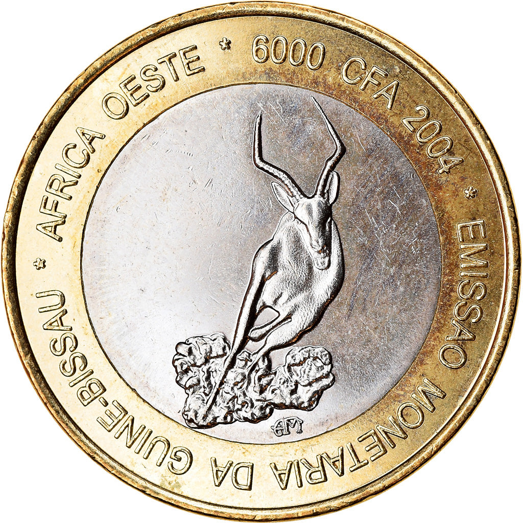 Moneta, Guinea-Bissau, IDAO, 6000 CFA, 2004, Antilope, SPL, Bi-metallico