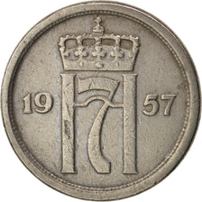 Norway, Haakon VII, 25 Öre, 1957, AU(50-53), Copper-nickel, KM:401