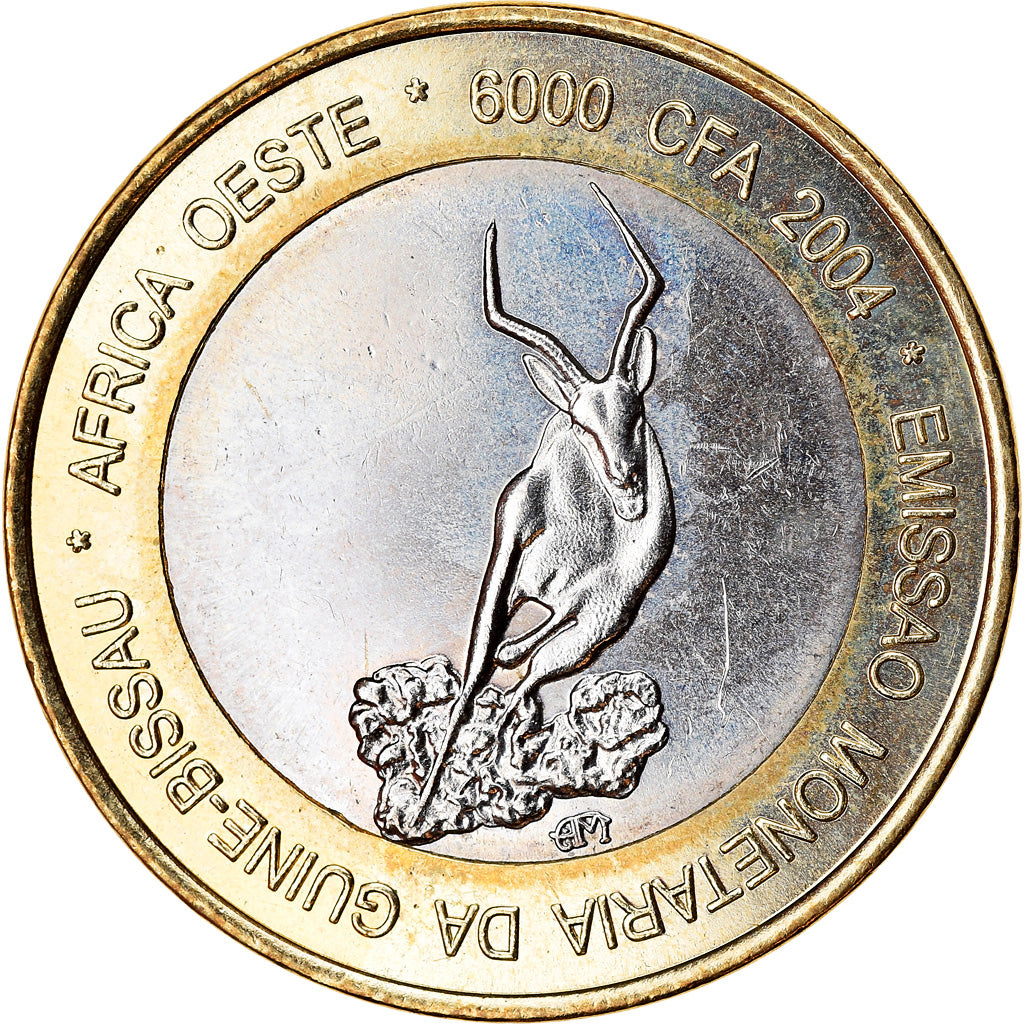 Moneta, Guinea-Bissau, IDAO, 6000 CFA, 2004, Antilope, SPL, Bi-metallico
