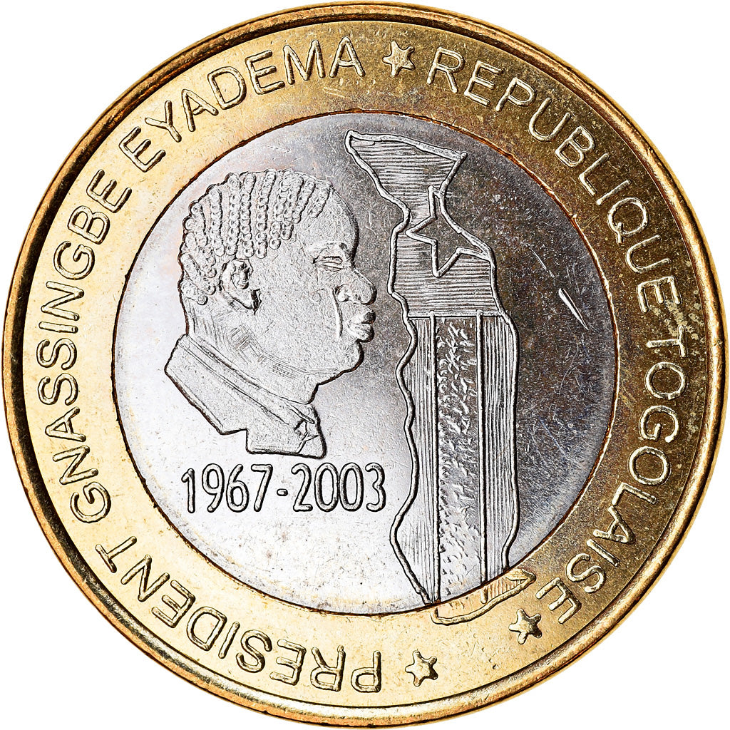 Münze, Togo, 6000 CFA, 2003, Paris, Président Gnassingbé Eyadema, UNZ