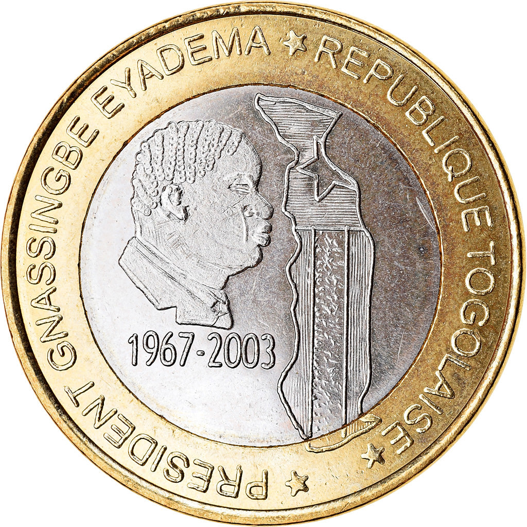 Münze, Togo, 6000 CFA, 2003, Paris, Président Gnassingbé Eyadema, UNZ