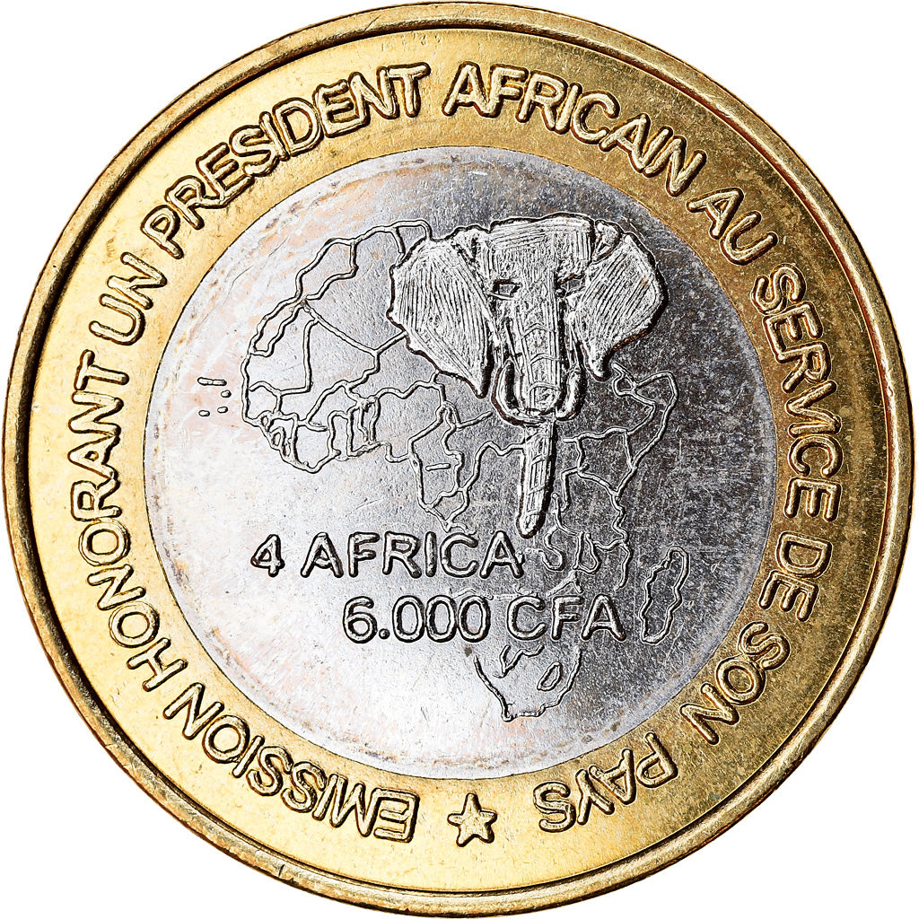 Moneta, Guinea, 6000 CFA, 2003, Président Lansan Conté, SPL, Bi-metallico