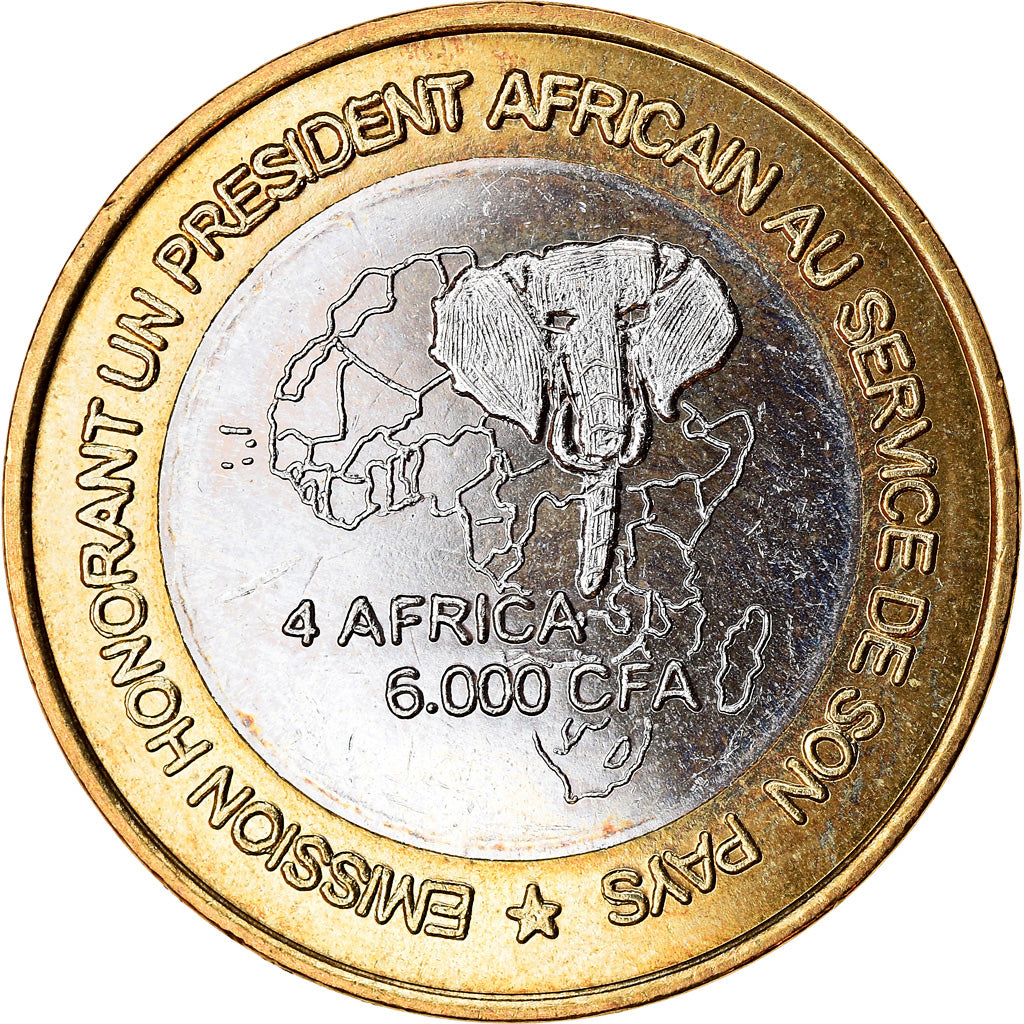 Moneta, Guinea, 6000 CFA, 2003, Président Lansan Conté, SPL, Bi-metallico