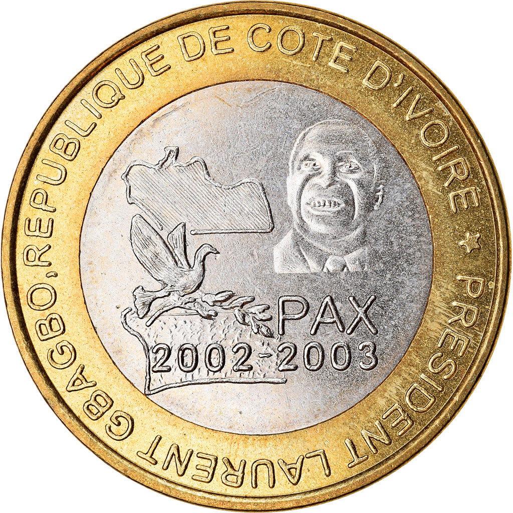 Moneda, Costa de Marfil, 6000 CFA, 2003, Président Laurent Gbagbo, SC