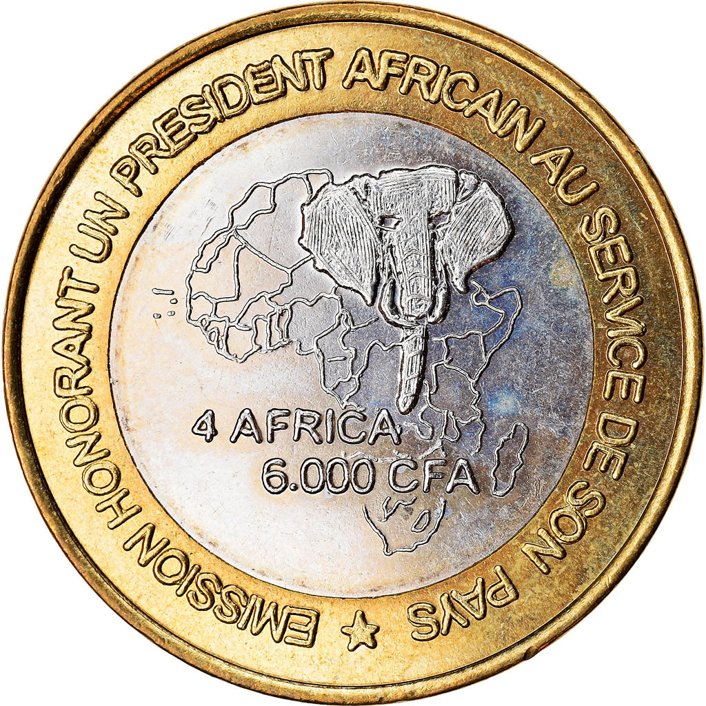 Moneda, Costa de Marfil, 6000 CFA, 2003, Président Laurent Gbagbo, SC