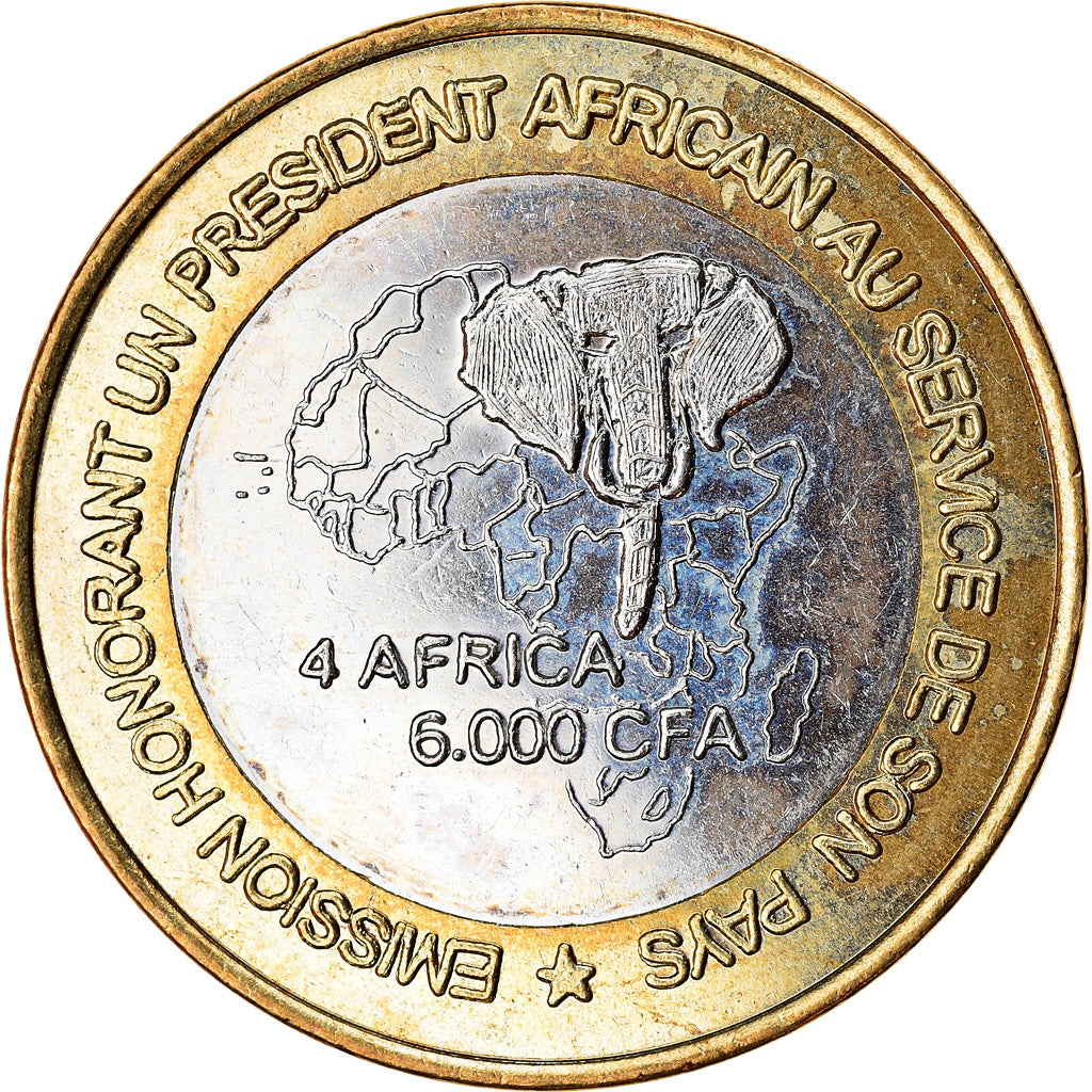 Moneda, Costa de Marfil, 6000 CFA, 2003, Président Laurent Gbagbo, SC