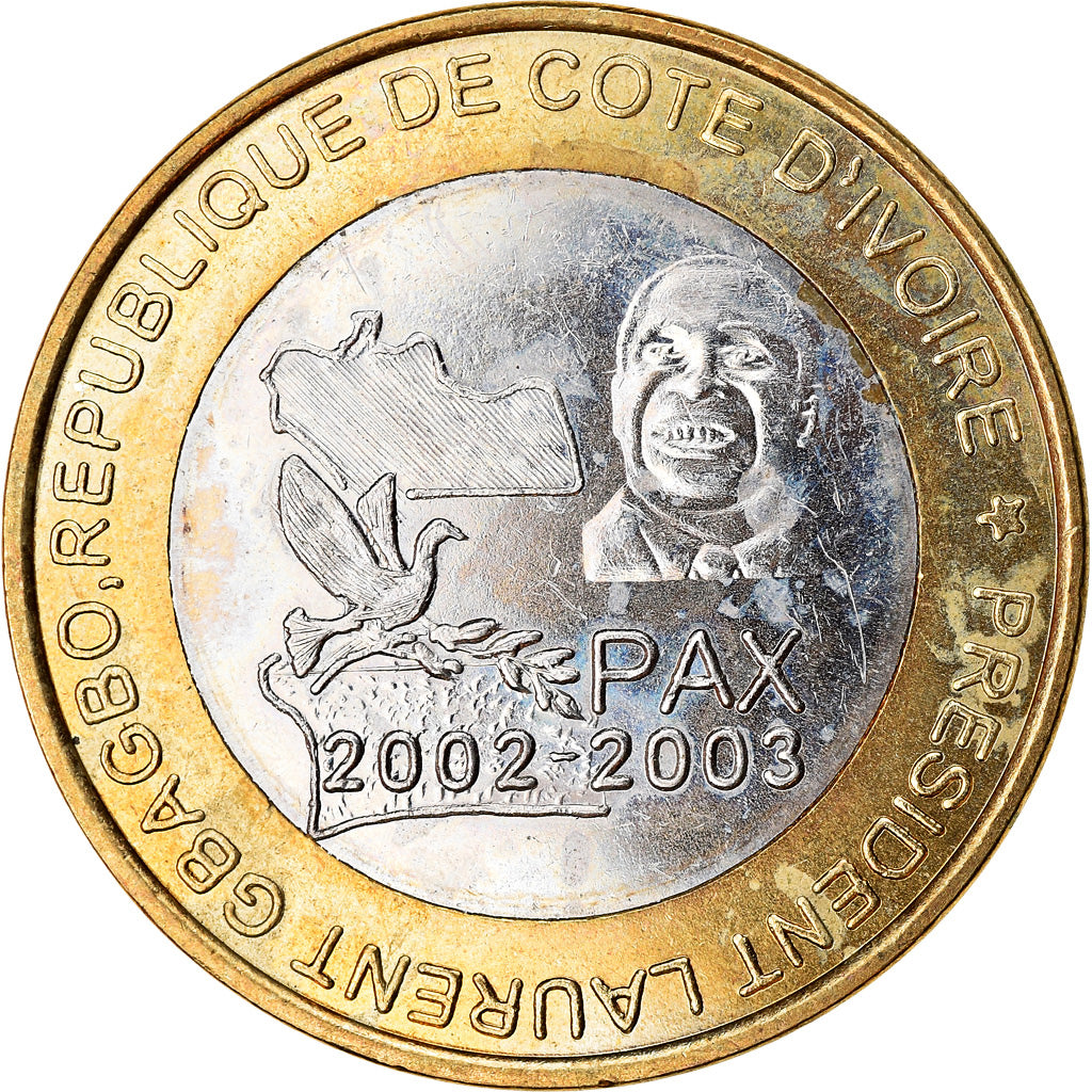 Moneta, Costa d’Avorio, 6000 CFA, 2003, Président Laurent Gbagbo, SPL