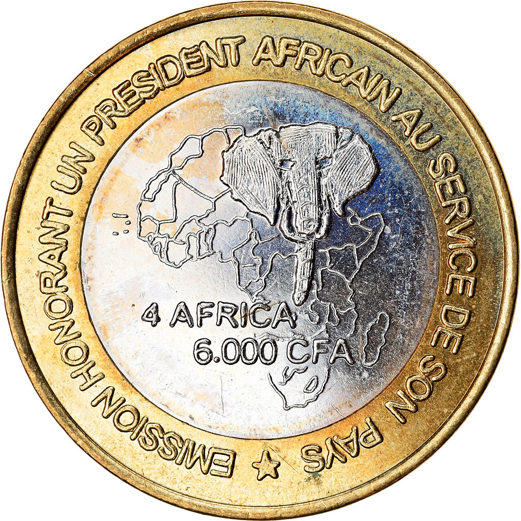 Moneta, Costa d’Avorio, 6000 CFA, 2003, Président Laurent Gbagbo, SPL