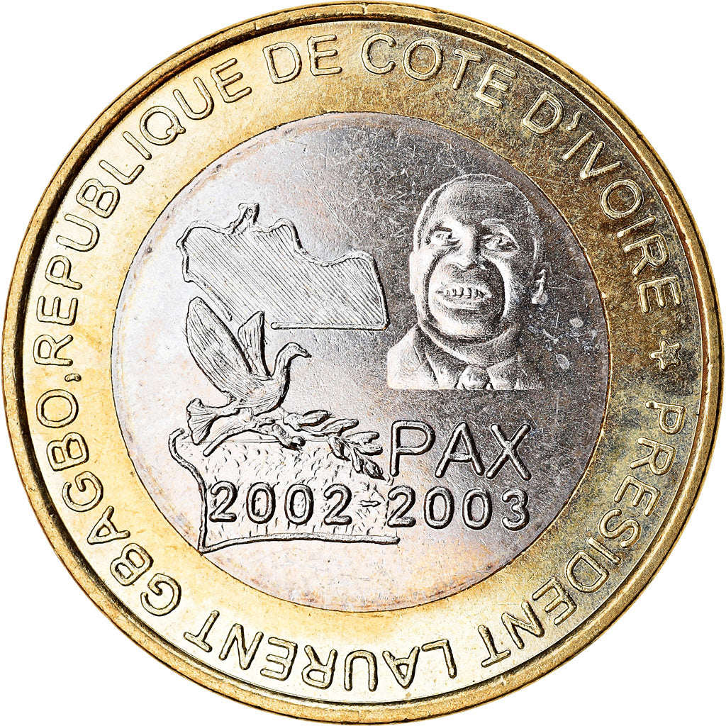 Moeda, Costa do Marfim, 6000 CFA, 2003, Président Laurent Gbagbo, MS(63)