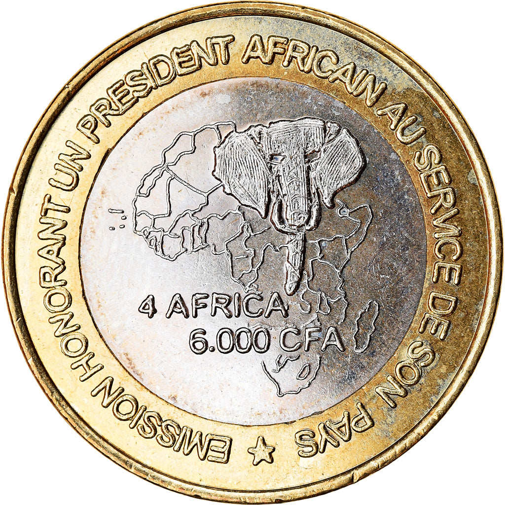 Moeda, Costa do Marfim, 6000 CFA, 2003, Président Laurent Gbagbo, MS(63)