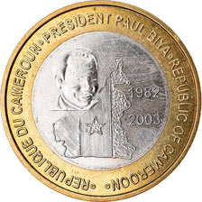 Coin, Cameroon, 6000 CFA, 2003, Président Paul Biya, MS(63), Bi-Metallic