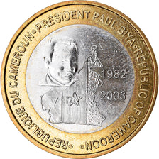 Coin, Cameroon, 6000 CFA, 2003, Président Paul Biya, MS(63), Bi-Metallic
