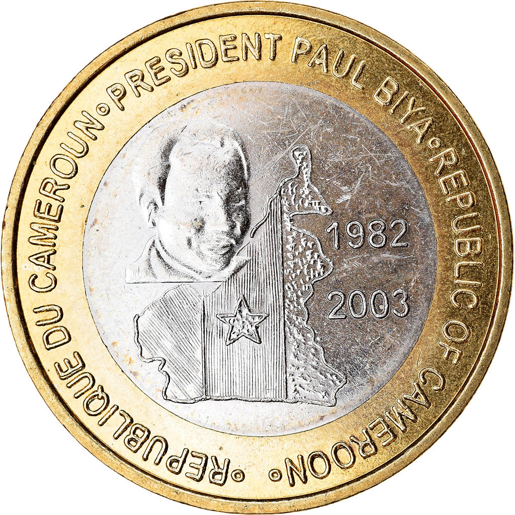 Moneta, Camerun, 6000 CFA, 2003, Président Paul Biya, SPL, Bi-metallico