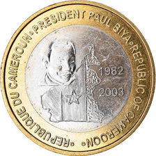 Moneta, Camerun, 6000 CFA, 2003, Président Paul Biya, SPL, Bi-metallico