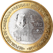 Coin, Cameroon, 6000 CFA, 2003, Président Paul Biya, MS(63), Bi-Metallic