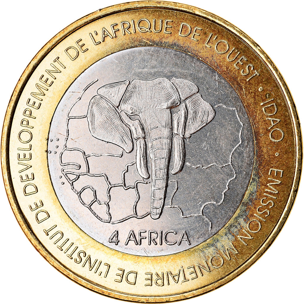 Coin, Benin, IDAO, 6000 CFA, 2005, Pape Jean Paul II, MS(63), Bi-Metallic
