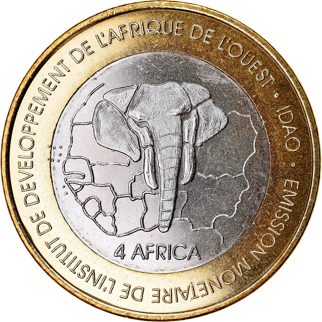 Coin, Benin, IDAO, 6000 CFA, 2005, Pape Jean Paul II, MS(63), Bi-Metallic