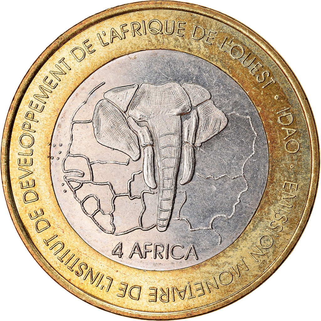 Coin, Benin, IDAO, 6000 CFA, 2005, Pape Jean Paul II, MS(63), Bi-Metallic