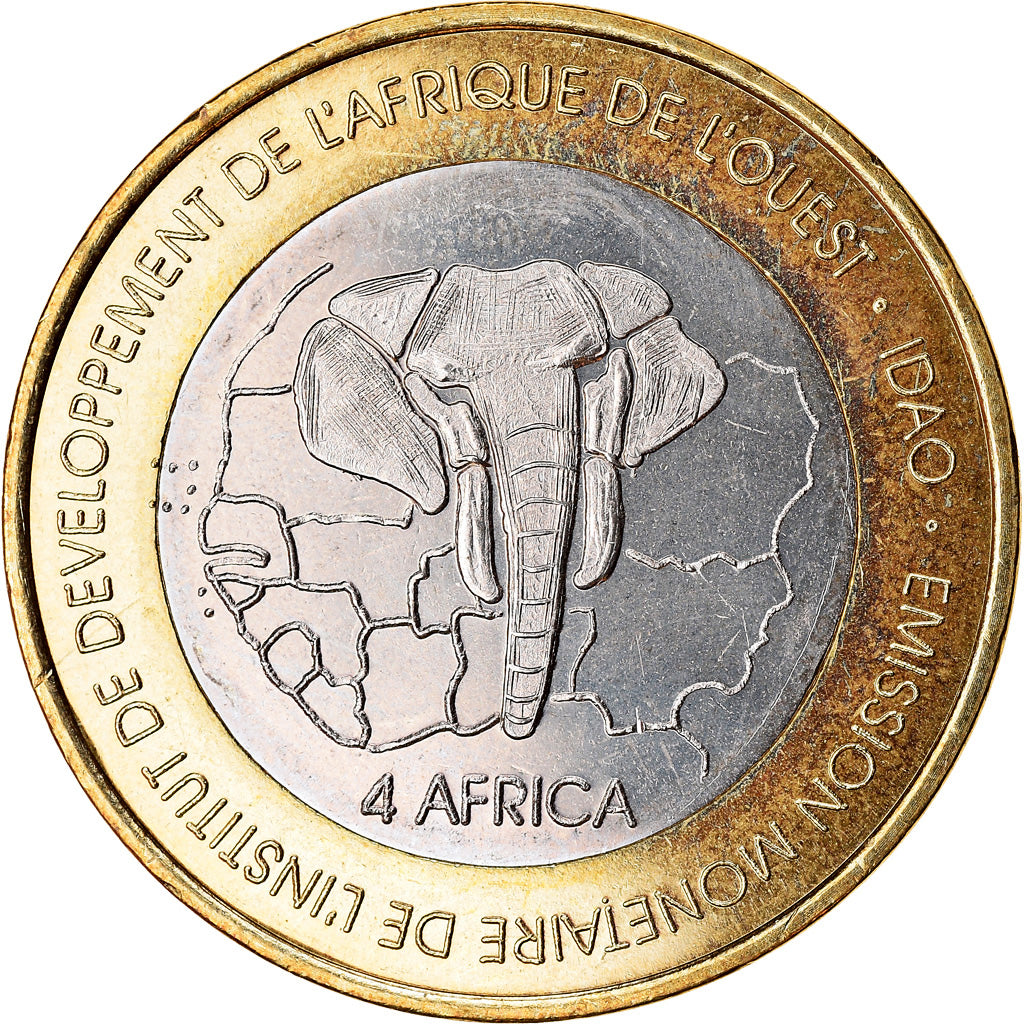 Coin, Benin, IDAO, 6000 CFA, 2005, Pape Jean Paul II, MS(63), Bi-Metallic