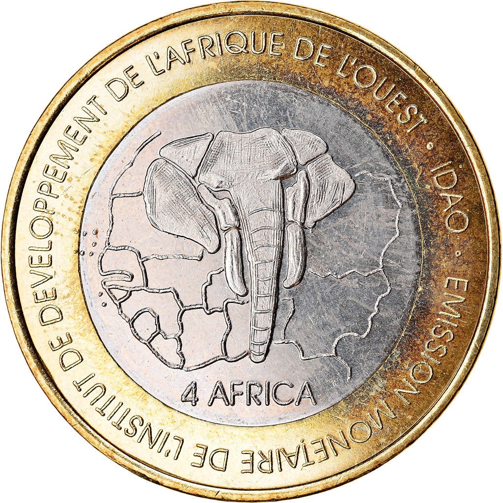 Coin, Benin, IDAO, 6000 CFA, 2005, Pape Jean Paul II, MS(63), Bi-Metallic
