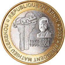 Münze, Benin, 6000 CFA, 2003, Président Mathieu Kerekou, UNZ, Bi-Metallic