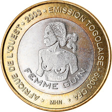 Moneda, Togo, IDAO, 6000 CFA, 2003, Femme Guin, SC, Bimetálico