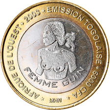 Coin, Togo, IDAO, 6000 CFA, 2003, Femme Guin, MS(63), Bi-Metallic