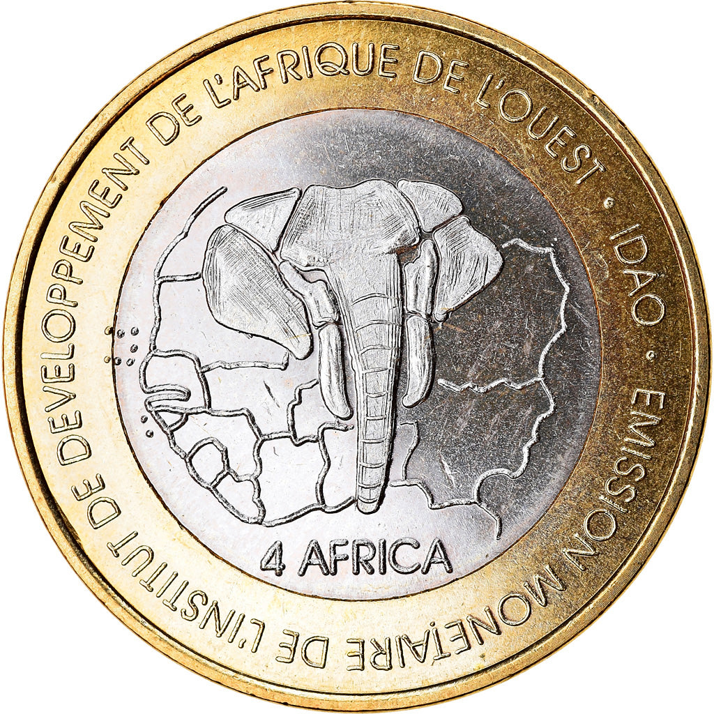 Moneta, Togo, IDAO, 6000 CFA, 2003, Eléphant, SPL, Bi-metallico