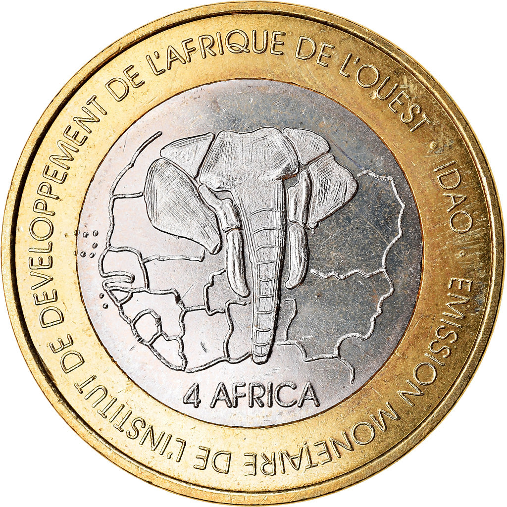 Münze, Togo, IDAO, 6000 CFA, 2003, Eléphant, UNZ, Bi-Metallic