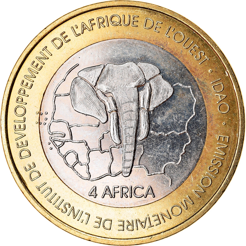 Münze, Togo, IDAO, 6000 CFA, 2003, Eléphant, UNZ, Bi-Metallic