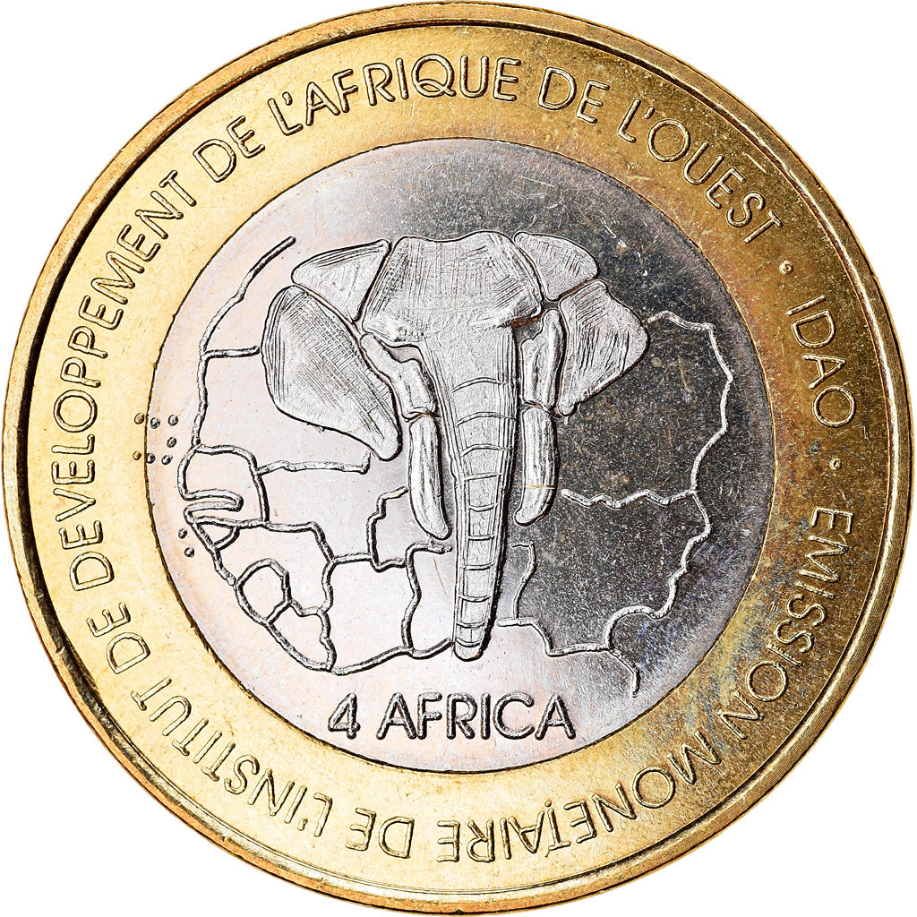 Moneta, Togo, IDAO, 6000 CFA, 2003, Eléphant, SPL, Bi-metallico