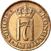 Moneda, Noruega, Haakon VII, 5 Öre, 1913, Kongsberg, MBC, Bronce, KM:368