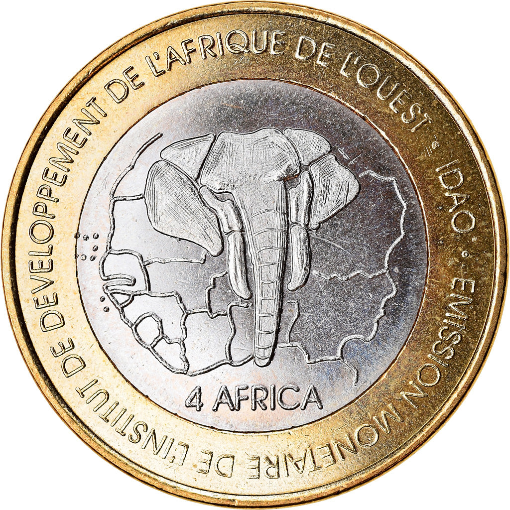 Monnaie, Burkina Faso, IDAO, 6000 CFA, 2003, Rhinocéros, SPL, Bi-Metallic