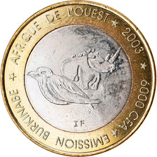Coin, Burkina Faso, IDAO, 6000 CFA, 2003, Rhinocéros, MS(63), Bi-Metallic