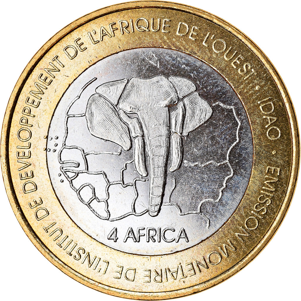 Moneda, Burkina Faso, IDAO, 6000 CFA, 2003, Rhinocéros, SC, Bimetálico