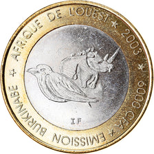 Monnaie, Burkina Faso, IDAO, 6000 CFA, 2003, Rhinocéros, SPL, Bi-Metallic